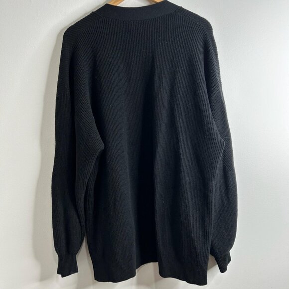 Wilfred Free Aritzia Sweater Womens L Black Wool Chunky Open Cardigan Ribbed - Picture 5 of 10